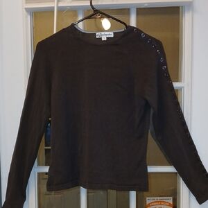 Elegant Button-Accent Crew Neck Sweater